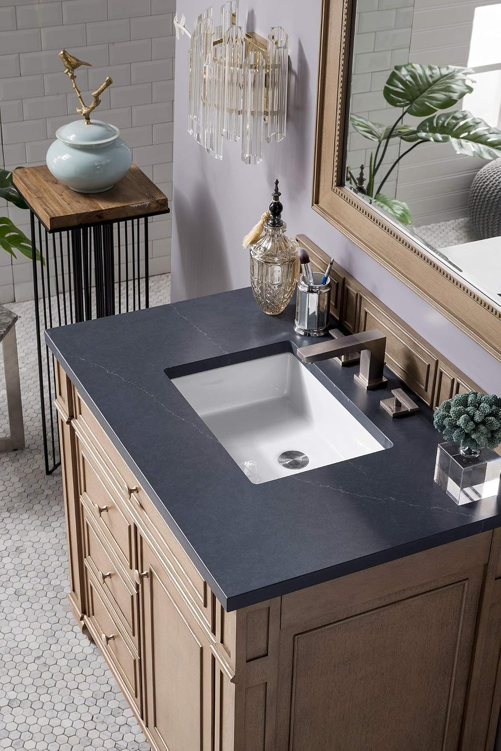 James Martin Bristol 36' Single Bathroom Vanity in Whitewashed Walnut (Top Not Included)