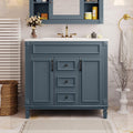 Virubi 36' 'Bathroom Vanity with Ceramic Sink, Traditional Bathroom Storage Cabinet with 2 Doors and 2 Drawers, Solid Wood Frame Bathroom Vanities