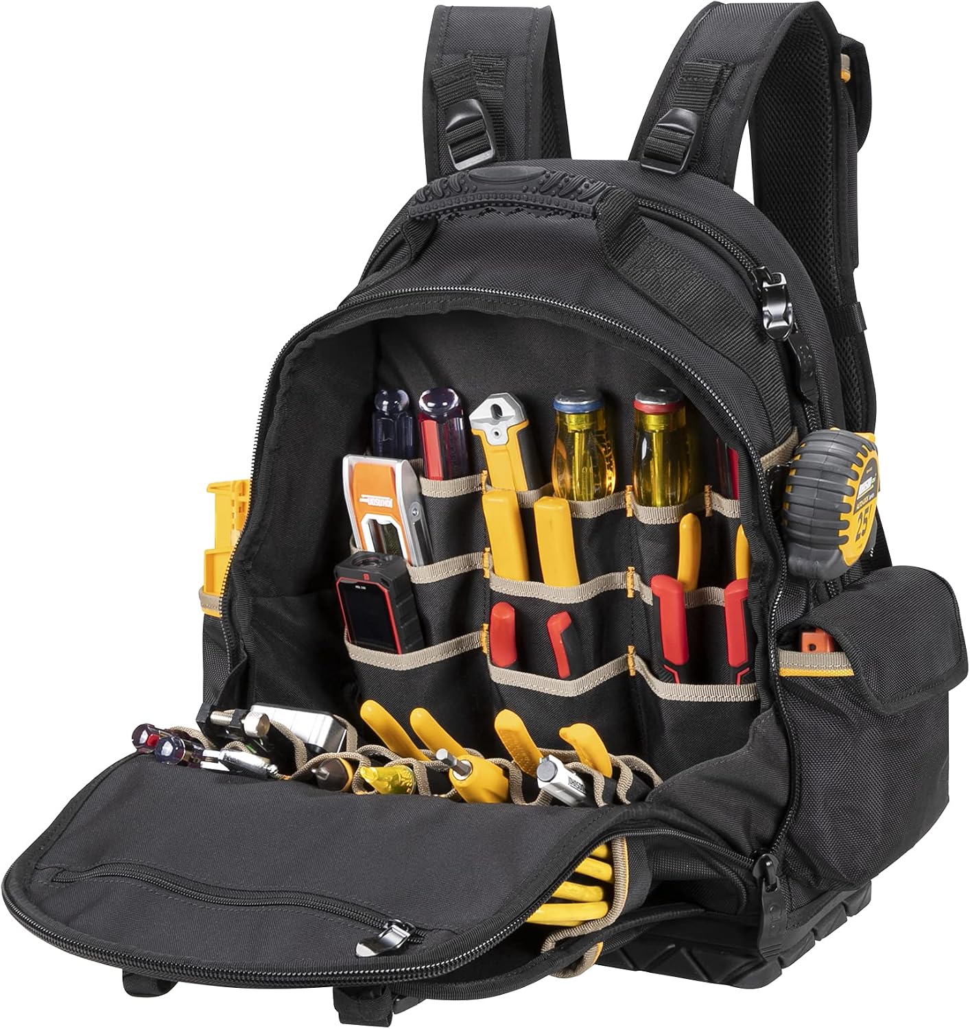 CLC Work Gear PB1133 38 Pocket Molded Base Tool Backpack, Black/Blue & Klein Tools 70550 Hex Wrench Key Set, 11 SAE Sizes, Heavy Duty Folding Allen Wrench Tool with Extra Long Hex Keys