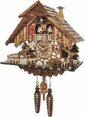Engstler Quartz Cuckoo Clock Black Forest House with Music, Dancers and Moving Train EN 48710 QMT