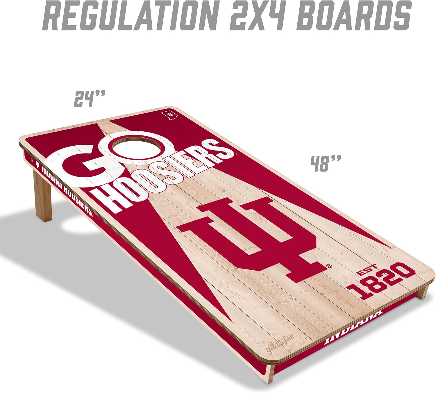 YouTheFan NCAA 2' x 4' Professional Wood Cornhole Game with Logo Bags
