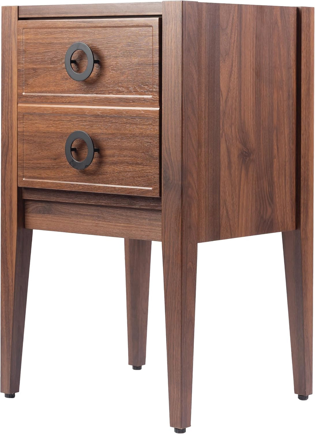 JONATHAN Y Corbin 20 in. W x 18 in. D x 33 in. H Modern 1-Drawer Freestanding Bathroom Vanity Base Only with Black Handles, Walnut (Sink Basin Not Included) VAN2000B