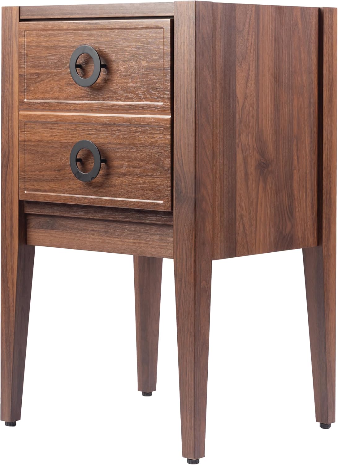JONATHAN Y Corbin 20 in. W x 18 in. D x 33 in. H Modern 1-Drawer Freestanding Bathroom Vanity Base Only with Black Handles, Walnut (Sink Basin Not Included) VAN2000B
