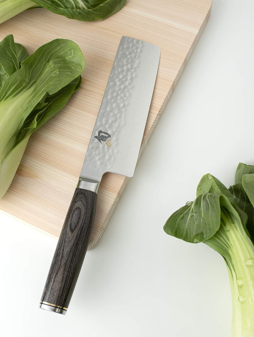 Shun Premier Grey 5.5' Nakiri Knife, Handcrafted Japanese Vegetable Knife, VG-MAX Core with Damascus Stainless Steel Cladding, Pakkawood Handle, for Professional and Home Chefs