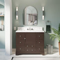 Kitchen Bath Collection Madison 42-inch Bathroom Vanity (Carrara/Chocolate): Includes Chocolate Cabinet with Authentic Italian Carrara Marble Countertop and White Ceramic Sink