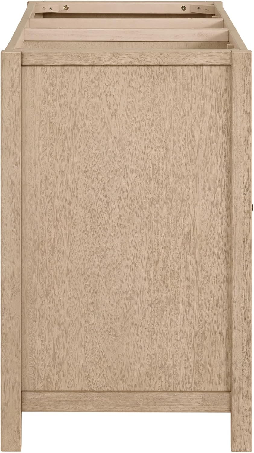 Alaterre Furniture Lucca Bathroom Vanity - Freestanding Cabinet Without Sink - 60 Inch Wood Bathroom Vanity with Soft-Close Doors and Three Drawers - for Double Sink Cabinet (Natural)
