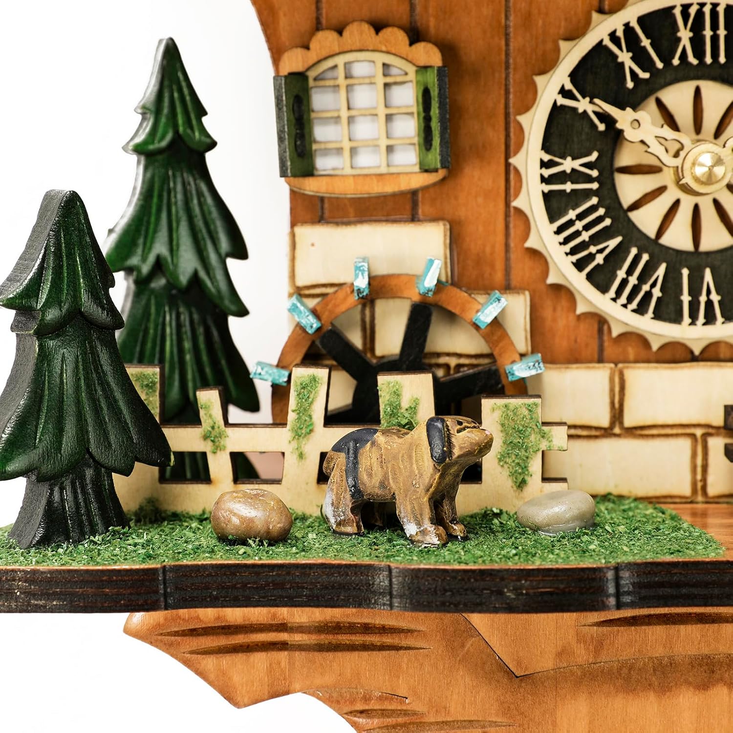 Musical Cuckoo Clock with Rotating Dancer Stage - 12 Melodies, Volume Control & Night Mode, Germany Style Black Forest Wall Clock for Home Decor Gift,Gifts for Family