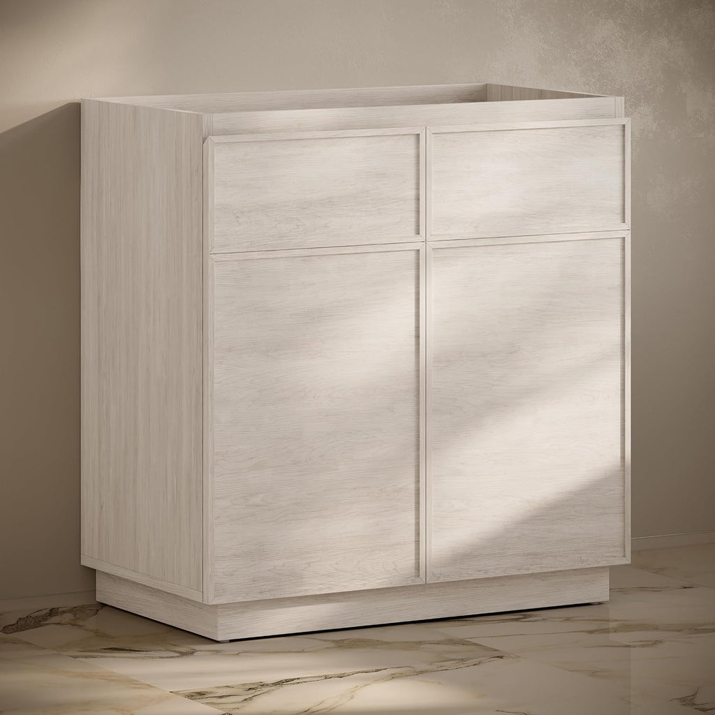 St. Tropez 36' Freestanding Bathroom Vanity Cabinet Without Top in White Oak