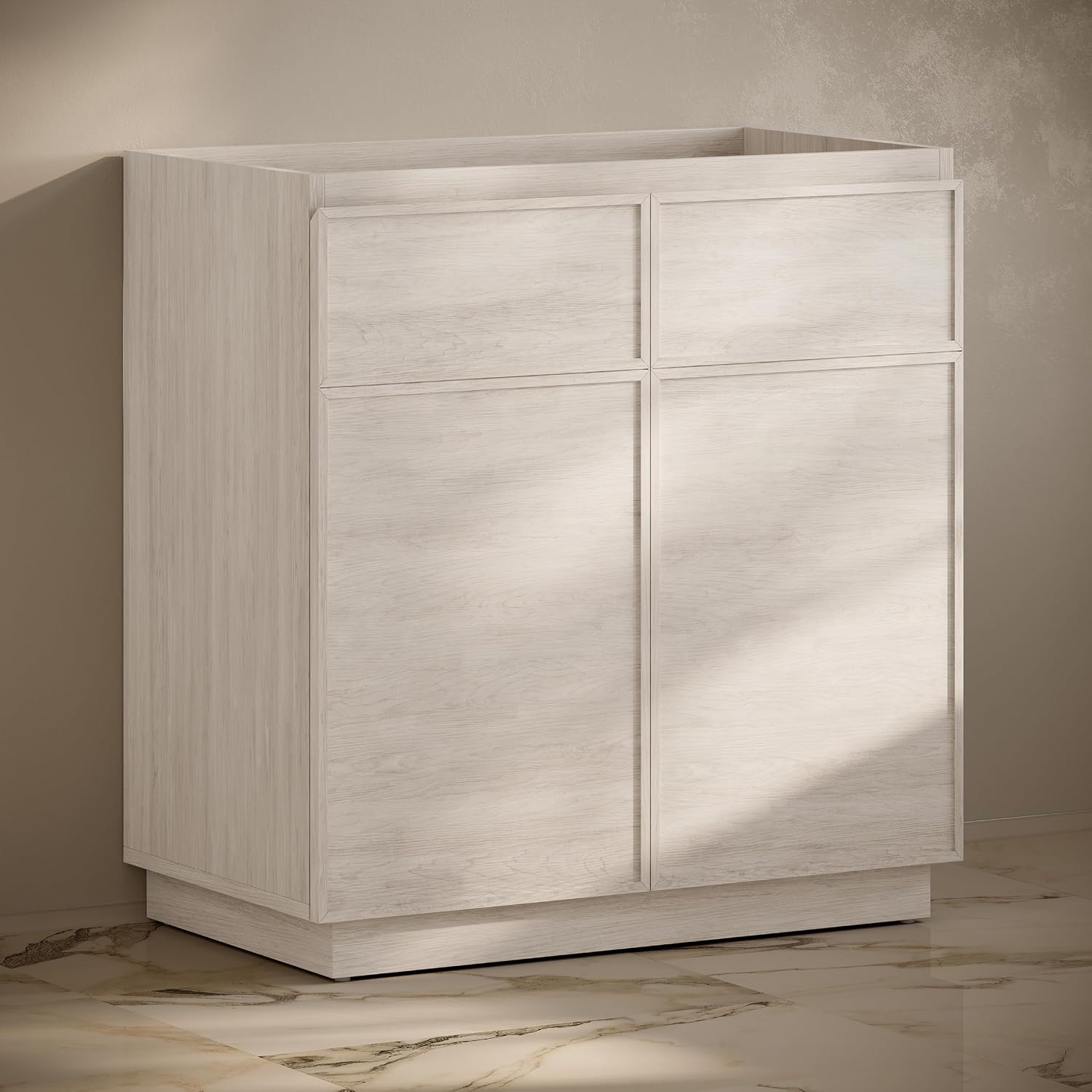 St. Tropez 36' Freestanding Bathroom Vanity Cabinet Without Top in White Oak