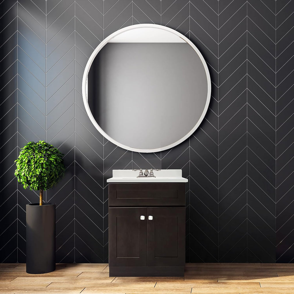 Design House Brookings 25 Inch Bathroom Vanity with Top, Ready to Assemble, Brown, 584755