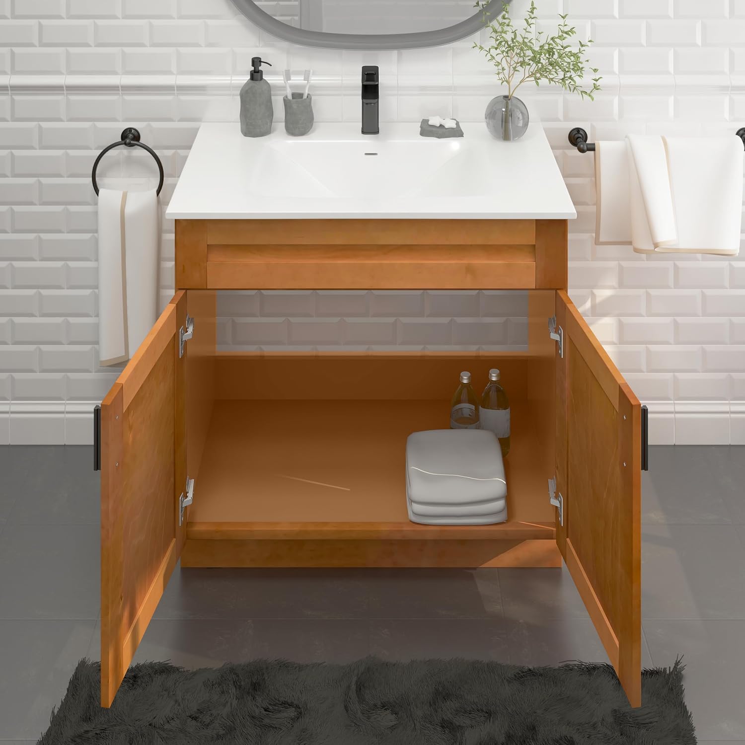 Maple Shaker Sink Base Bathroom Vanity 24'/30'/36' Width (36' Width)