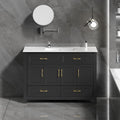 KEIKI 48' Bathroom Vanity with Sink, Modern Freestanding Cabinet with 4 Soft-Closing Doors & 4 Drawers, Wood Frame Storage Vanity for Bathroom, Black