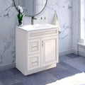 30' Shaker Bathroom Vanity Sink Base with Drawers (Ready-to-Assemble) (Antique White Vanity Base)