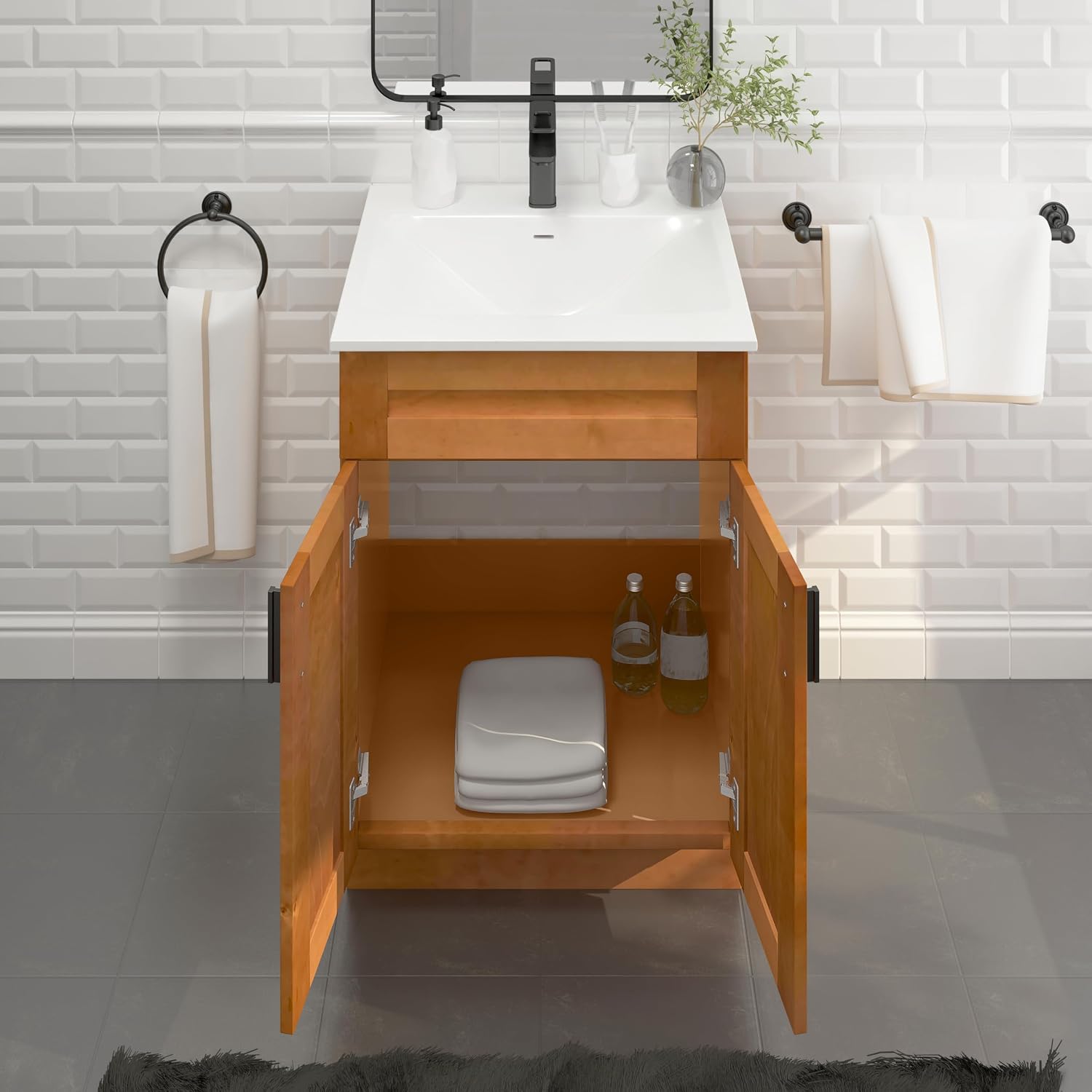 Maple Shaker Sink Base Bathroom Vanity 24'/30'/36' Width (24' Width)