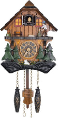 Cuckoo Clock, Black Forest Style Wooden Pendulum Quartz Wall Clock, Volume Control, Night Silent, Gift Package, Professional Service