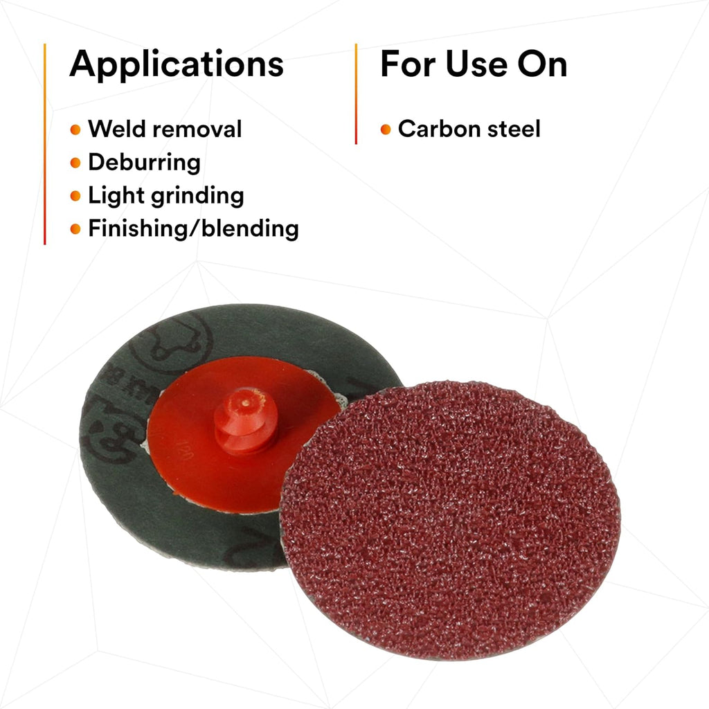 3M™ Cubitron™ II Roloc™ Fibre Disc 982C, 36+, TR+, Red, 2 in, Die R200P, 1000 ea/Case