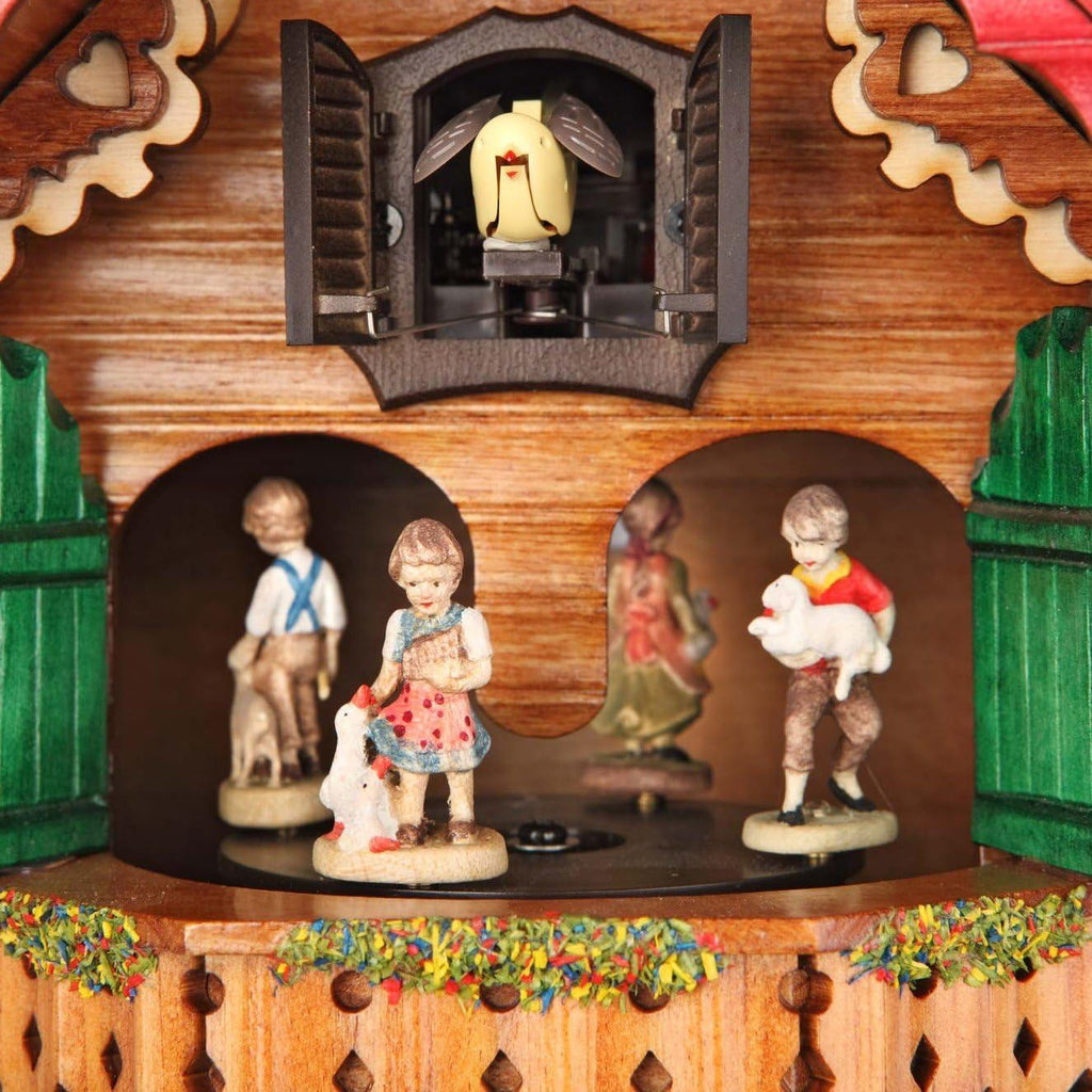 Trenkle Quartz Cuckoo Clock Black Forest House with Music, Turning Dancers TU 474 QMT HZZG