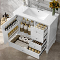Mirightone 36' Vanity with Sink, Bathroom Vanities 36 Inch with Sink, Single Sink Bathroom Vanity with Door Shelf and Three Drawers, Restroom Vanity with Sink Top (White)