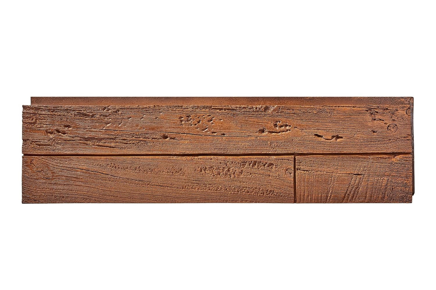 6-Pack Faux Wood Wall Panels (21.78 Sq Ft) PU Barn Wood Siding, Mortarless Farmhouse Reclaimed Wood for Exterior and Interior Wall, DIY Home Improvement, 46x12.5 Inch, Rustic Wood