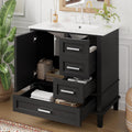 Mirightone 30' Bathroom Vanity with Sink, Bathroom Vanities 30 Inch with Top, Single Sink Bathroom Vanity with 3 Drawers and 1 Soft Closing Door, 30 Restroom Vanity with Cuntertop Sink (Black)
