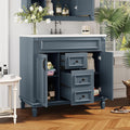 Linique 36' Bathroom Vanity with Top Sink,Bathroom Storage Cabinet with 2 Soft Closing Doors and 2 Storage Drawers,Modern Single Sink Bathroom Vanity(Blue)