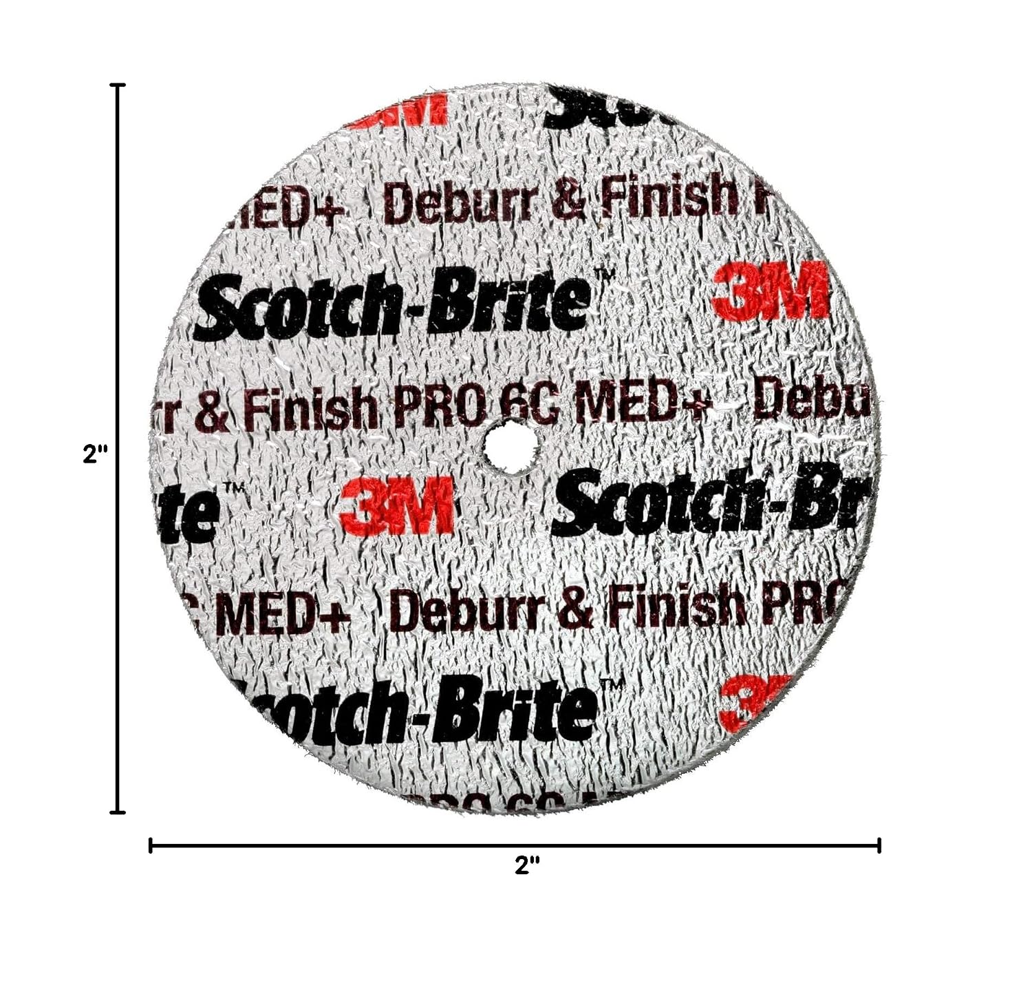 3M Scotch-Brite Deburr and Finish PRO Unitized Wheel, 2 in x 1/2 in x 1/4 in 6C MED+, 30 per case