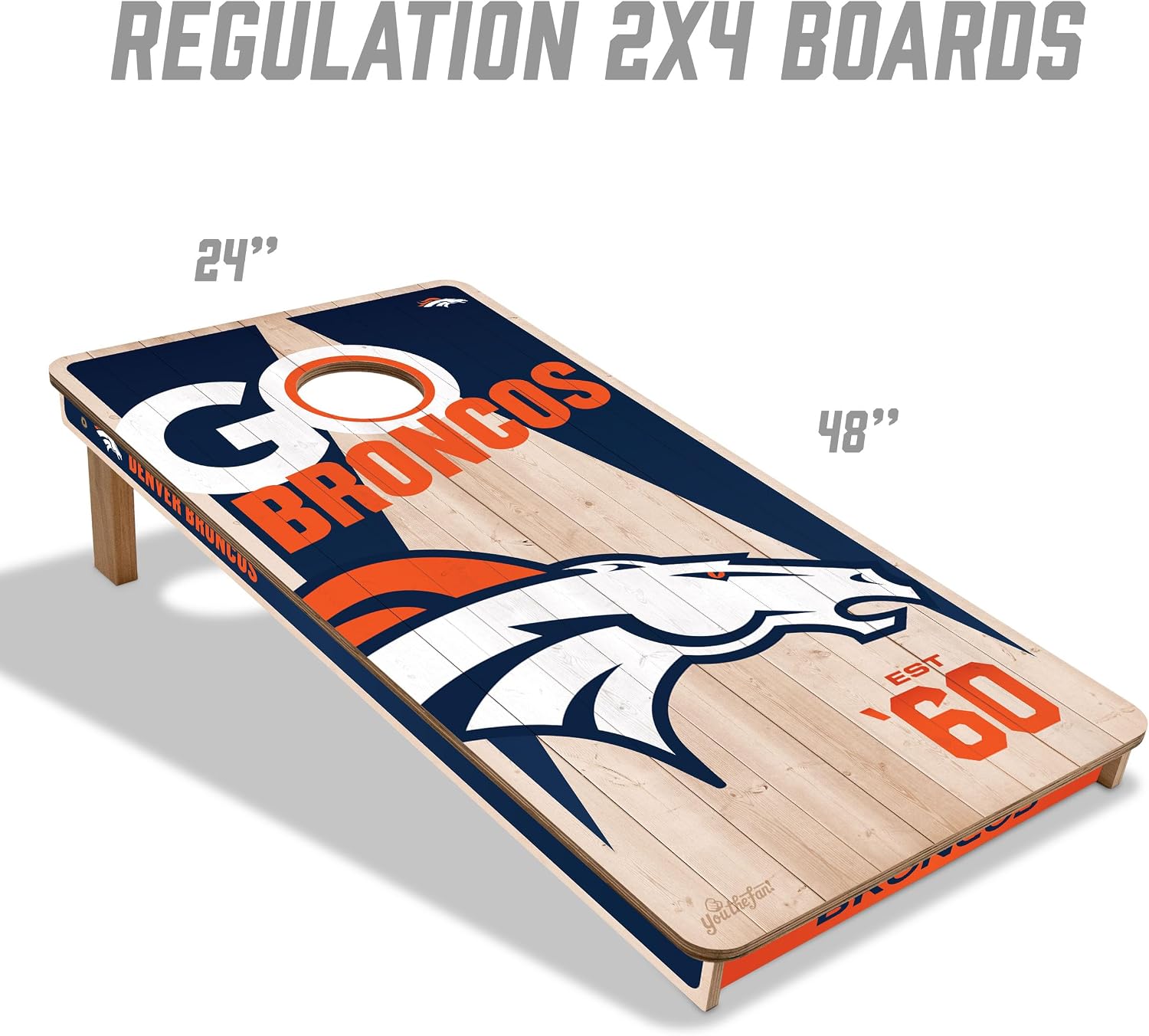 YouTheFan NFL 2' x 4' Professional Wood Cornhole Game with Logo Bags