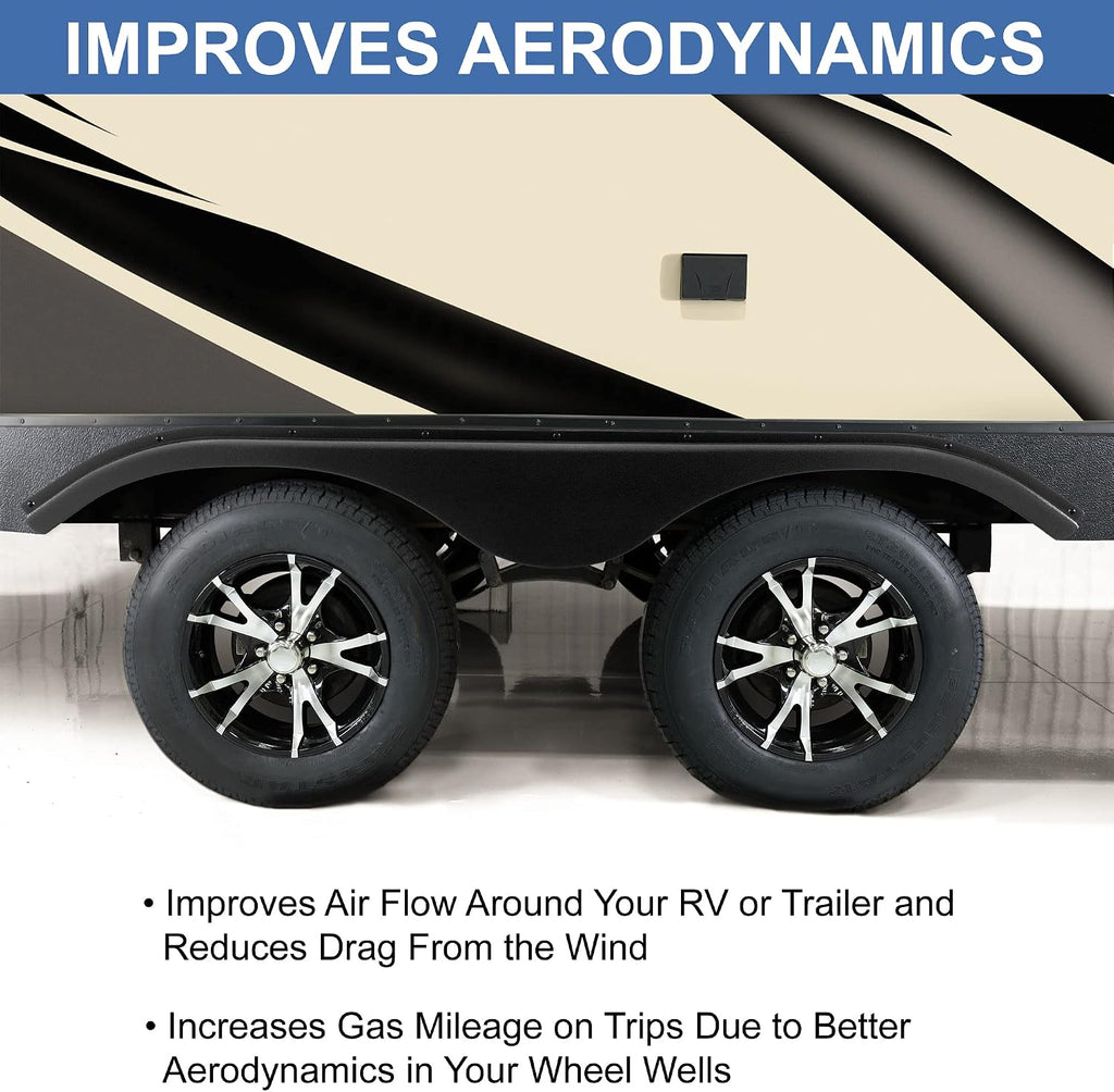 RecPro RV Tandem Fender Skirt | 65 1/2' W x 8 1/2' H (Black, 2 Fender Skirts)