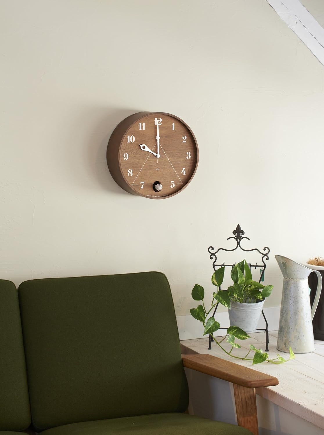 Lemnos Cuckoo Watch Analog Natural Color Wood Brown PACE LC11-09 BW Lemnos φ12.0 x D4.7 inches (305 x 120 mm)