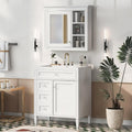 Merax 30' Bathroom Sink Vanity with Matching Medicine Cabinet Combo, Modern Bathroom Storage Cabinet, Solid Wood Frame, Painted Finish