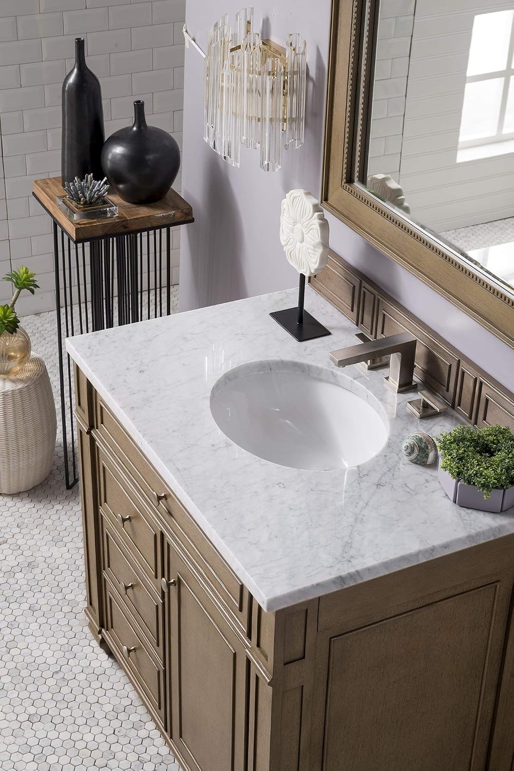 James Martin Bristol 36' Single Bathroom Vanity in Whitewashed Walnut (Top Not Included)