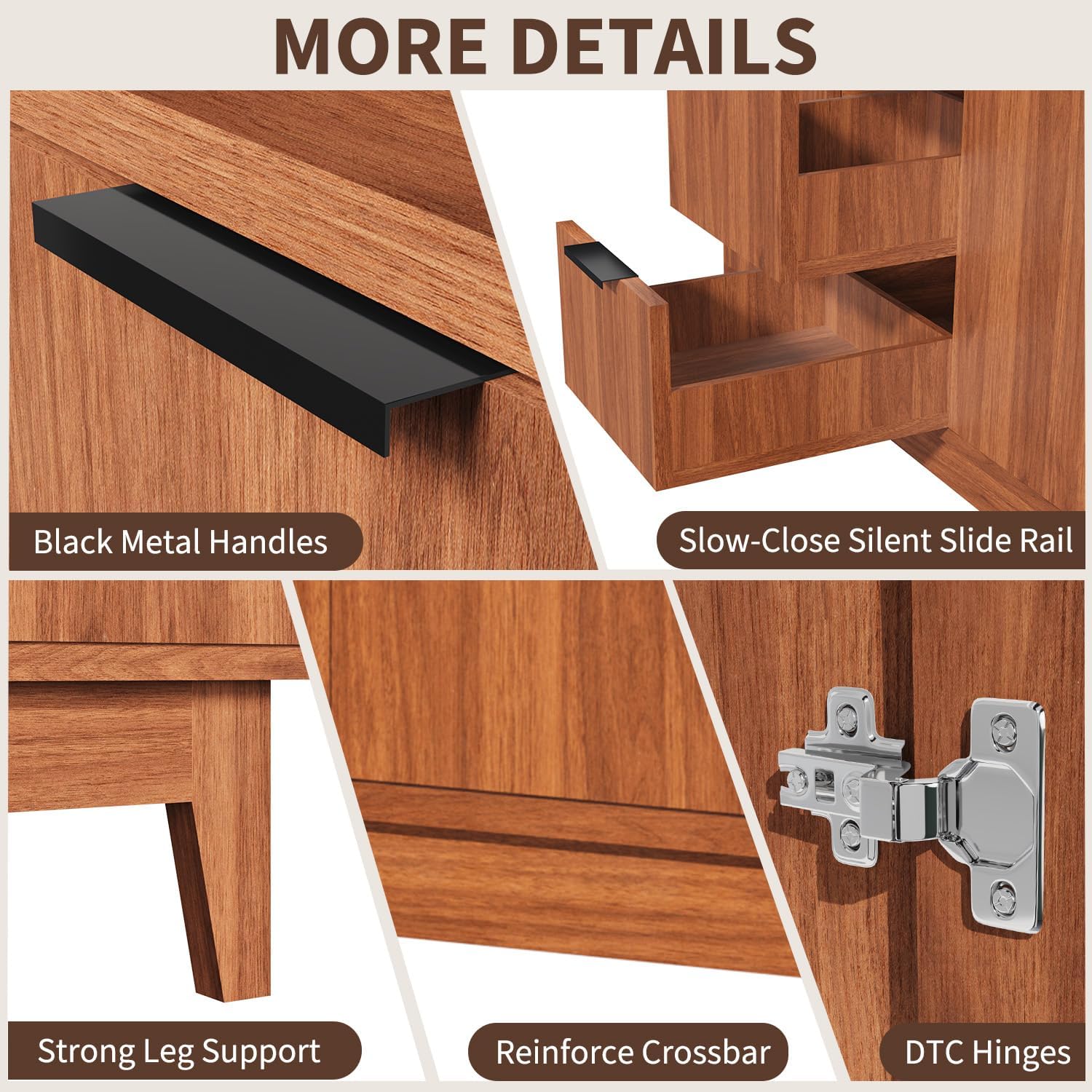 EROMMY 36 Inch Bathroom Vanity with Sink Combo, Bathroom Vanity with 3 Soft-Close Drawers, 2 Doors & Boat Glass Sink, Rustic Bathroom Cabinet Includes Adjustable Shelf, Water Tap & Sink Accessories