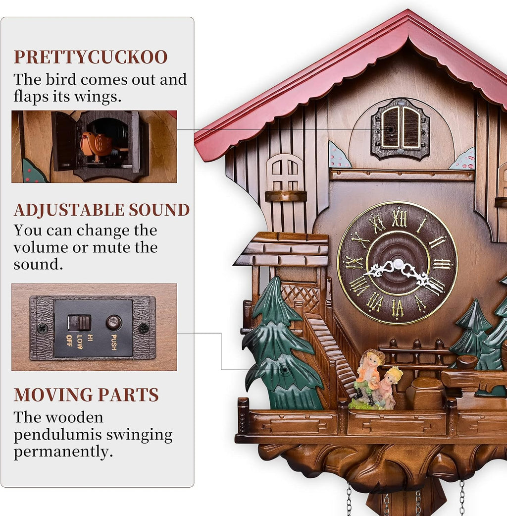Kendal Cuckoo Clock Pendulum Quartz Wall Clock Black Forest House Home Decor MX239