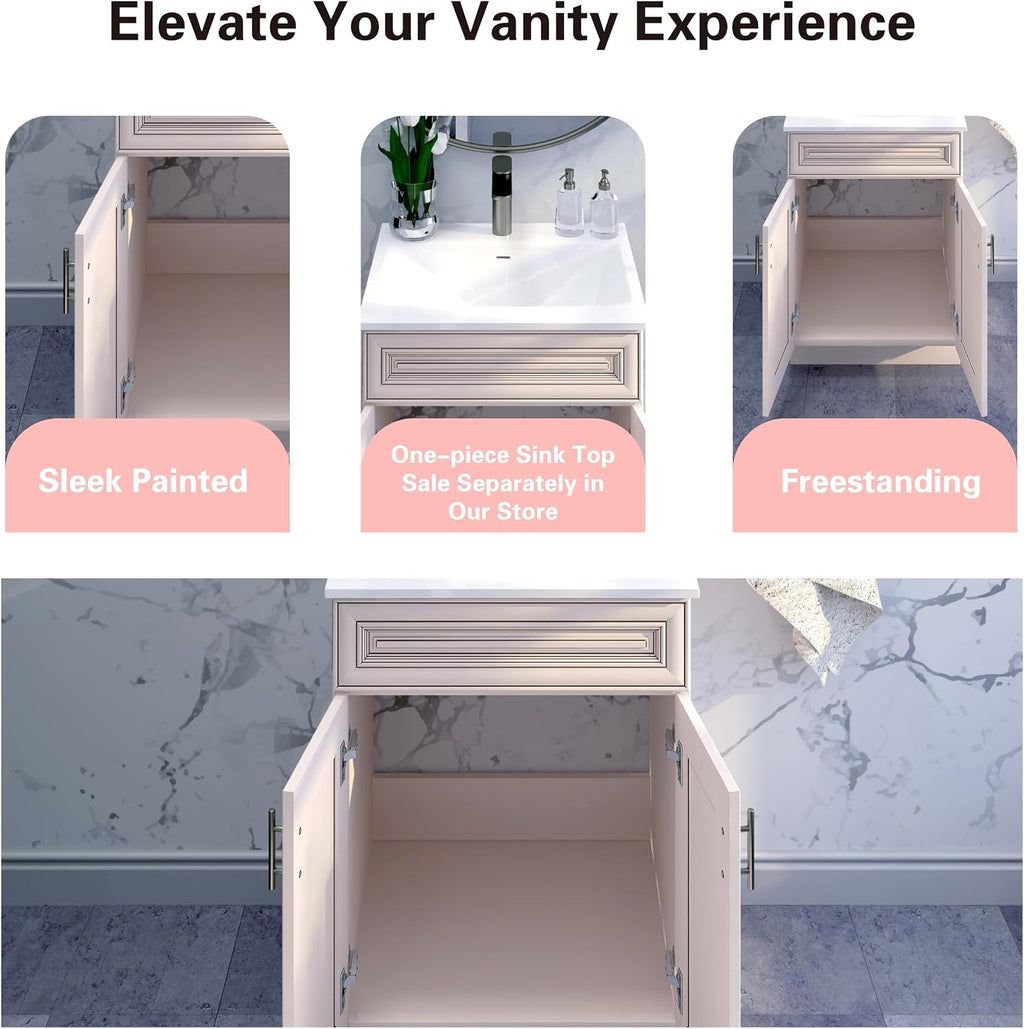 Antique White Sink Base Bathroom Vanity Ready-to-Assemble Cabinet 24'/30'/36' Width (24' Width)
