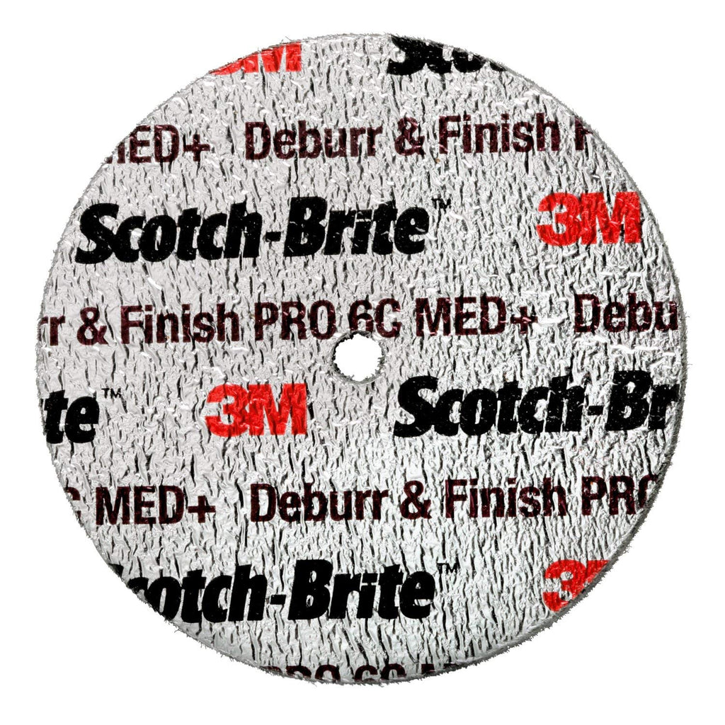 3M Scotch-Brite Deburr and Finish PRO Unitized Wheel, 2 in x 1/2 in x 1/4 in 6C MED+, 30 per case