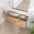 48' Floating Bathroom Vanity,48 Inch Bathroom Vanity Without Top Sink,Modern Floating Vanity Cabinet,Brown Wall Mounted Cabinet with Soft Closing Doors,Plywood(Sink Basin Not Included)
