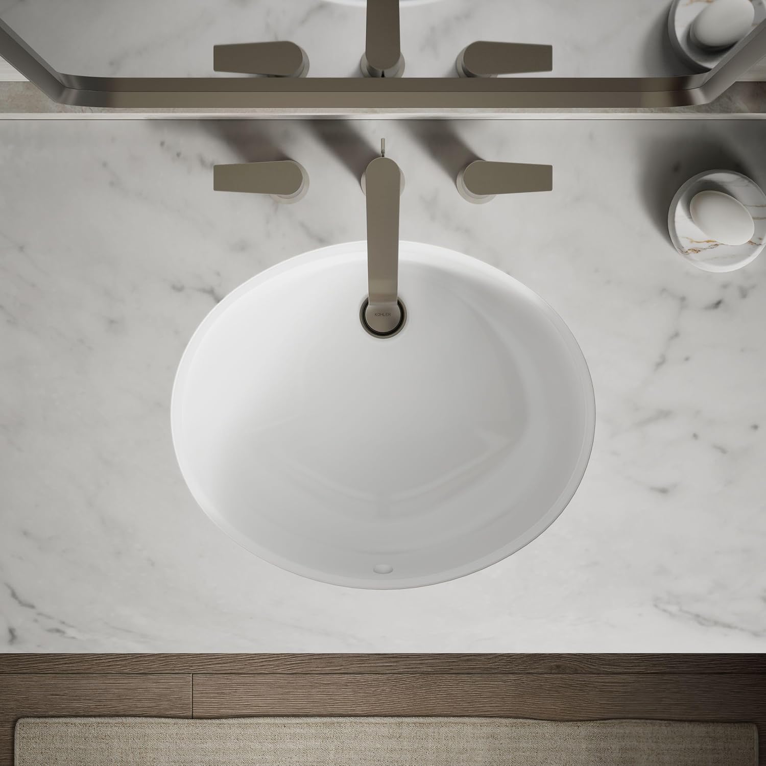 Caxton Oval 17' x 14' Undermount bathroom sink, White