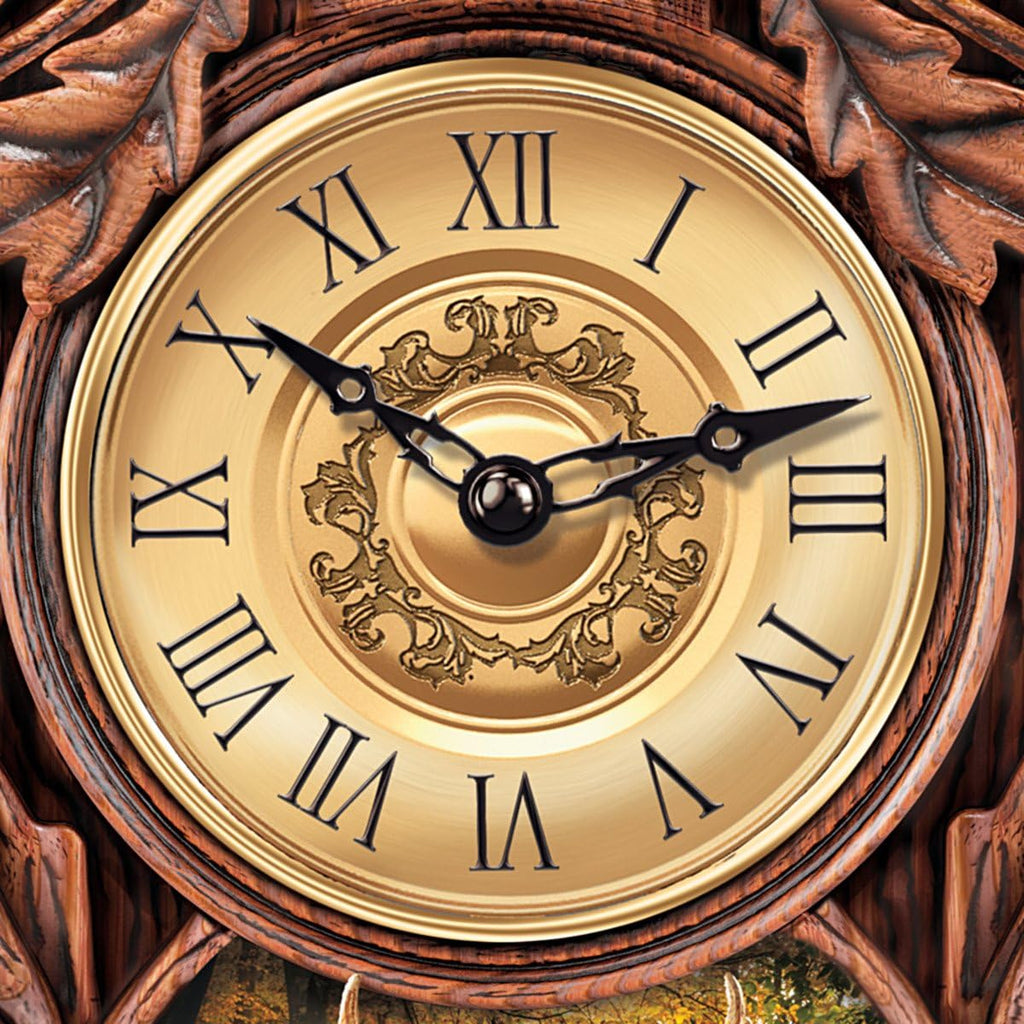 The Bradford Exchange Whitetail Deer Gathering Cuckoo Clock