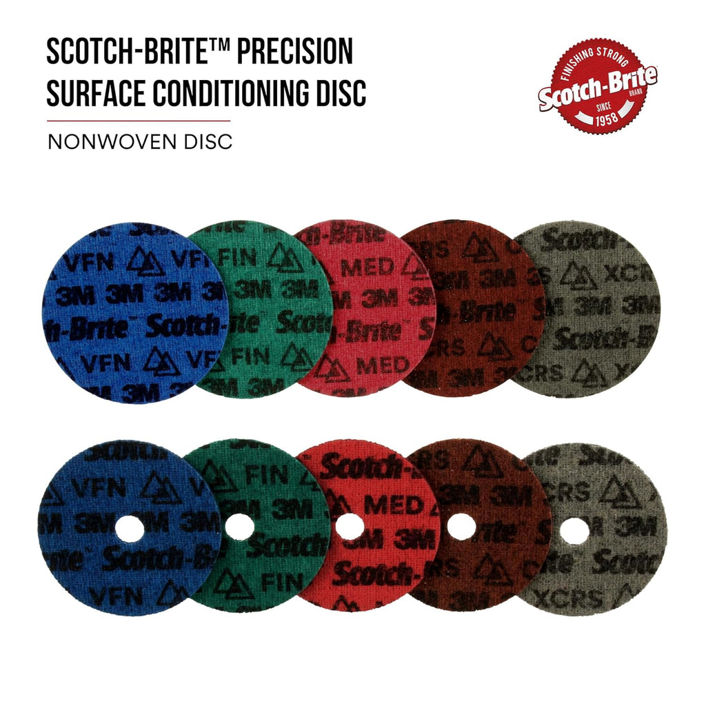Scotch-Brite Precision Surface Conditioning Disc, PN-DH, Extra Coarse, 4 in x NH, Hook and Loop Attachment, Multi-Purpose Disc for Grinding, Polishing, and Blending