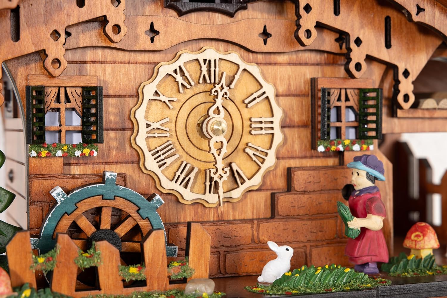 Cuckoo Clock, Black Forest Style Wooden Pendulum Quartz Wall Clock, Volume Control, Night Silent, Gift Package, Professional Service