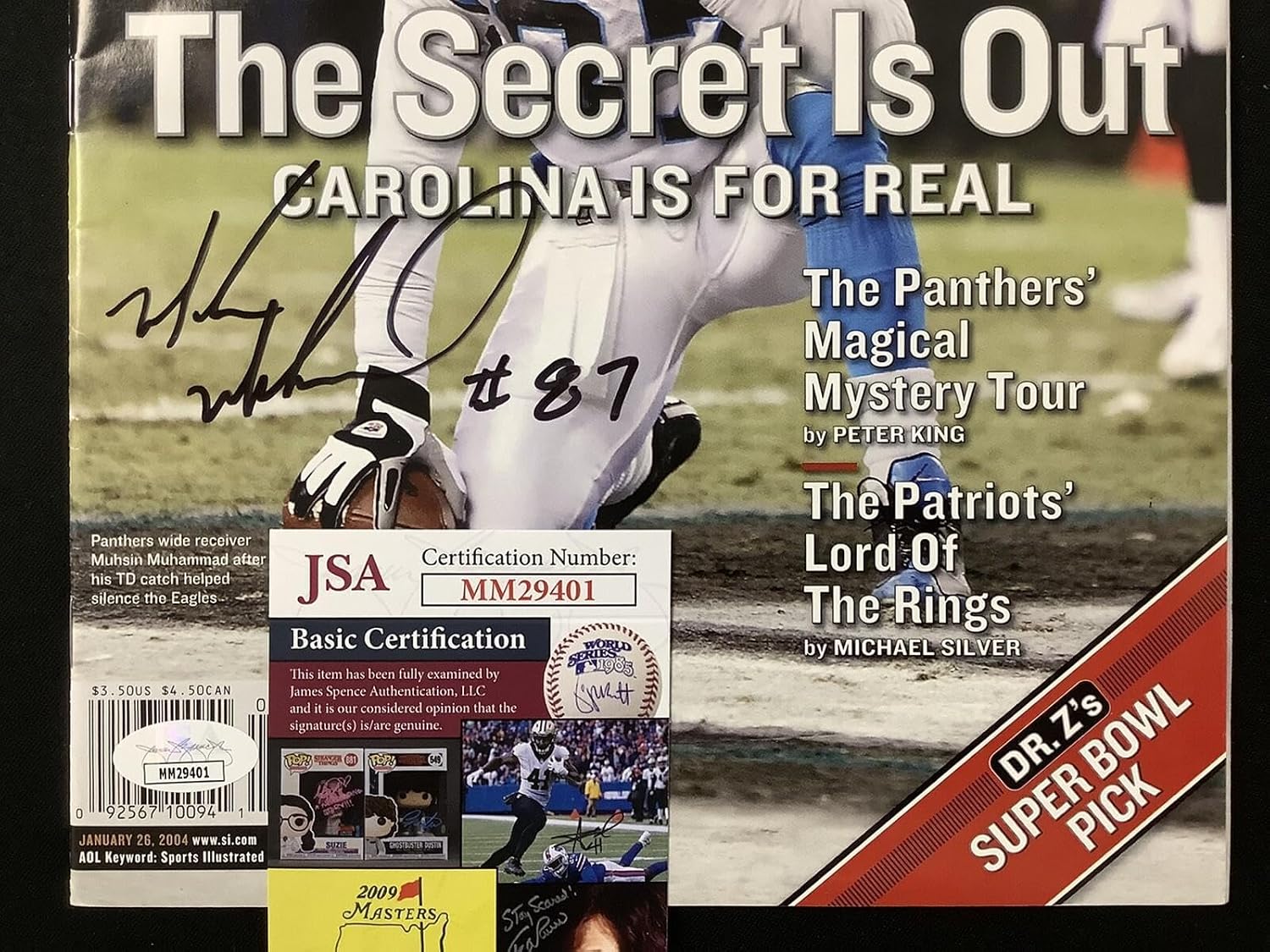 Muhsin Muhammad Signed Sports Illustrated 1/26/04 No Label Jaguars Autograph JSA - Autographed NFL Magazines