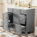 36' Bathroom Vanity Cabinet with Sink Top Combo Set, Grey, Single Sink, Shaker Cabinet with Soft Closing Door and Drawer, Grey