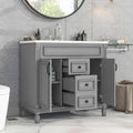Linique 36' Bathroom Vanity with Top Sink,Bathroom Storage Cabinet with 2 Soft Closing Doors and 3 Storage Drawers,Modern Single Sink Bathroom Vanity(Gray)
