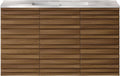 Swiss Madison Cascade 36' Wall-Mounted Bathroom Vanity in Brown Oak with 3-Hole Widespread Sink Top