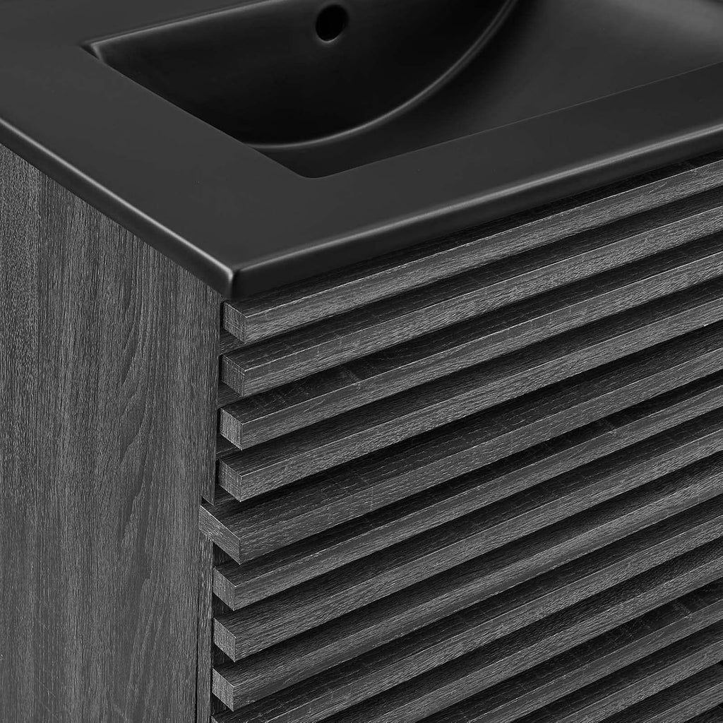 Modway Render 48' Double Bathroom Vanity in Charcoal Black