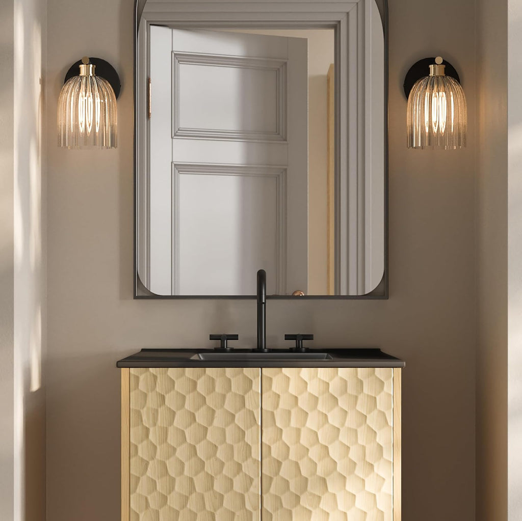 24' Ceramic Vanity Top with 8' Widespread Faucet Holes in Matte Black