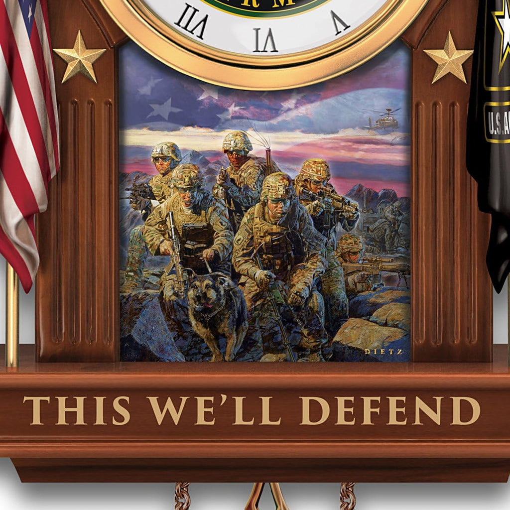 The Bradford Exchange US Army Cuckoo Clock with James Dietz Artwork Plays Tune of Official Army Song