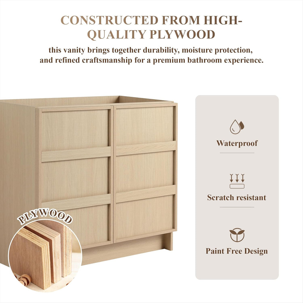 36 Inch Freestanding Bathroom Vanity,36' Bathroom Vanity Without Sink Top,Modern Bathroom Storage Vanity Cabinet,Floor Stand Cabinet(Sink Basin Not Included)