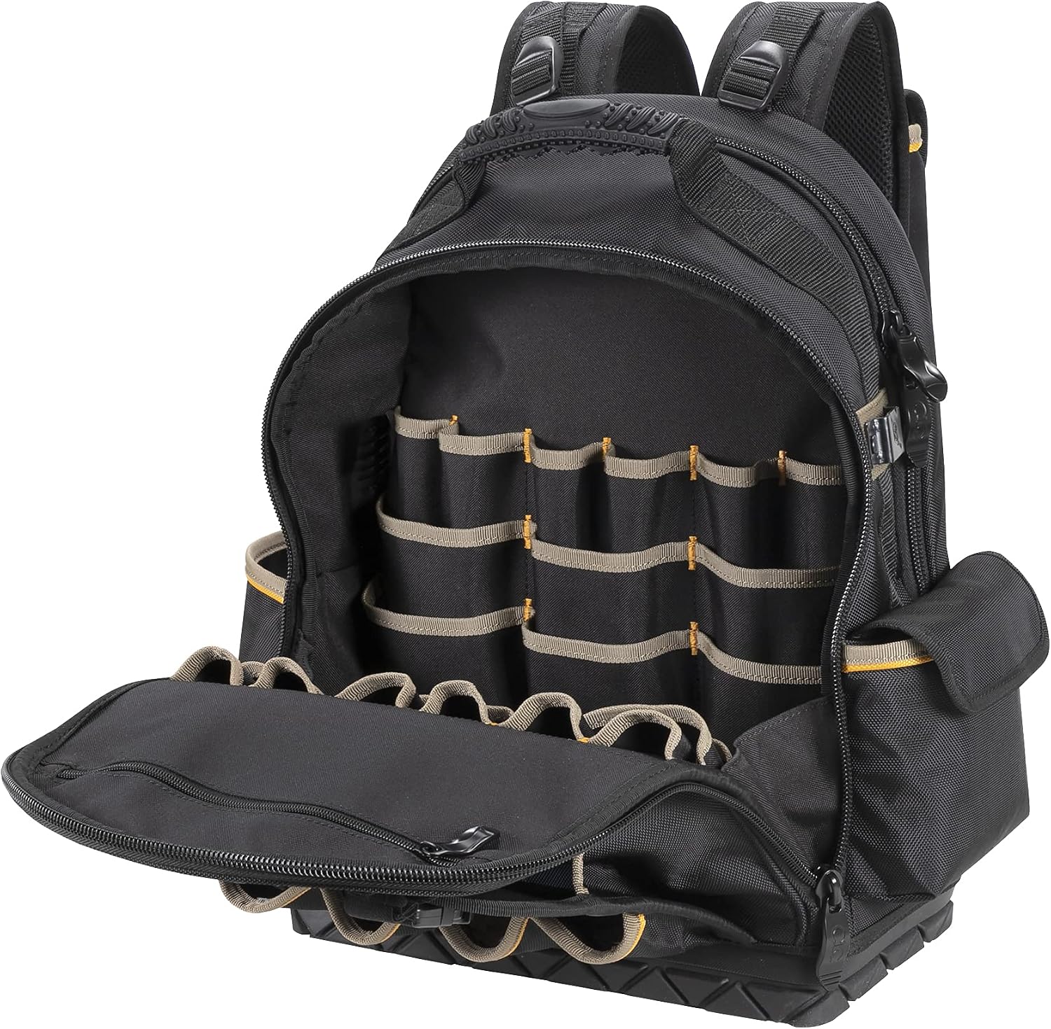CLC Work Gear PB1133 38 Pocket Molded Base Tool Backpack, Black/Blue & Klein Tools 70550 Hex Wrench Key Set, 11 SAE Sizes, Heavy Duty Folding Allen Wrench Tool with Extra Long Hex Keys