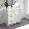White Shaker Bathroom Vanity Sink Base with Drawers 36' Ready-to-Assemble Cabinet